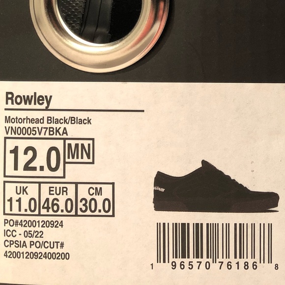 Vans Rowley (Motorhead) “Black/Black” - Picture 7 of 7